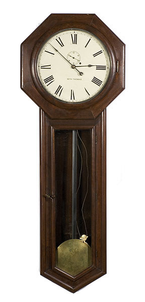 Walnut Seth Thomas No. 18 Regulator Clock, — Antique Clocks Price Guide