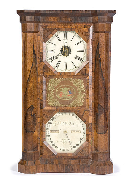 Seth Thomas Plymouth Hollow Double Dial Calendar Clock, — Antique Clocks Price Guide