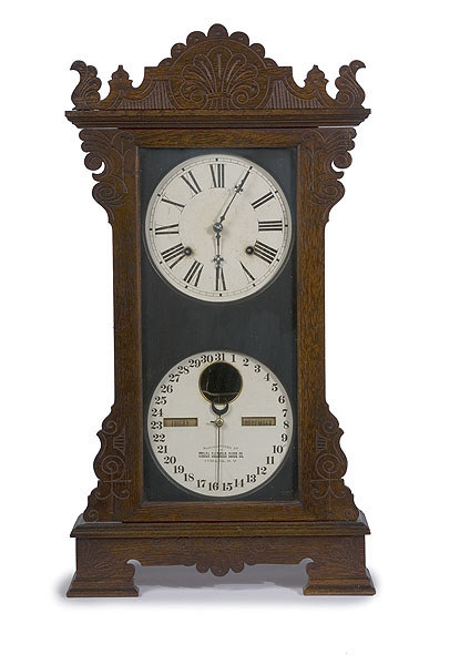 Ithaca Mantle Index No. 17 Double Dial Calendar Clock, — Antique Clocks Price Guide