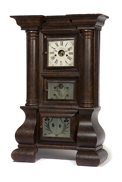 Rare Forestville Manufacturing Co. Mahogany Triple Decker Clock, — Antique Clocks Price Guide