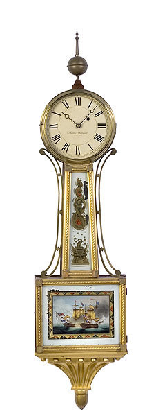 Gilt Presentation Banjo Clock, — Antique Clocks Price Guide
