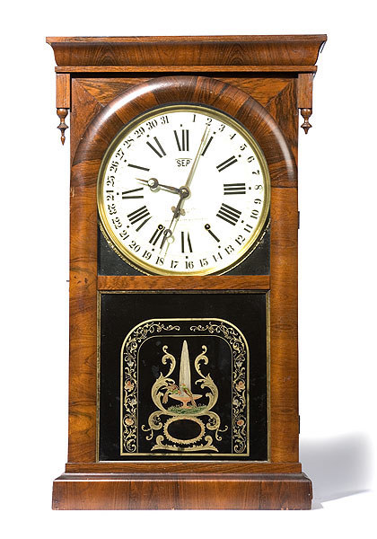 Ansonia Brass &amp; Copper Co. Calendar Clock, — Antique Clocks Price Guide