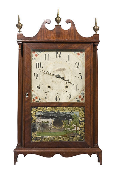 Seth Thomas Wooden Works Pillar &amp; Scroll Clock, — Antique Clocks Price Guide