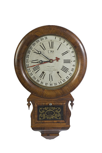 Ansonia Brass &amp; Copper Co. Rosewood Drop Regulator Calendar Clock, — Antique Clocks Price Guide