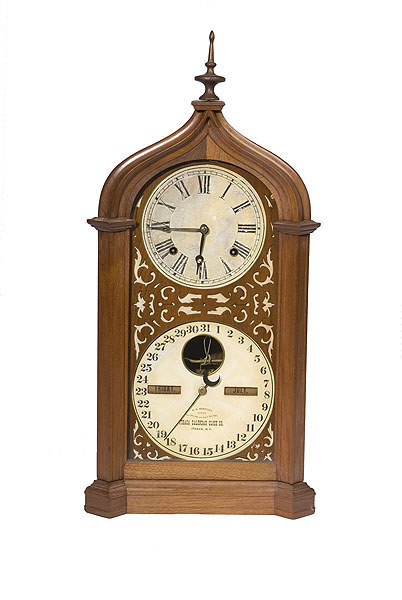 Ithaca Calendar Clock Co. Double Dial No. 9 Shelf Cottage Clock, — Antique Clocks Price Guide