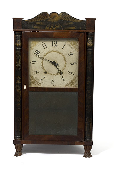 E. Terry &amp; Sons Wooden Works Half Column Shelf Clock, — Antique Clocks Price Guide