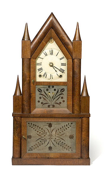 Terry &amp; Andrews Double Steeple Shelf Clock, — Antique Clocks Price Guide