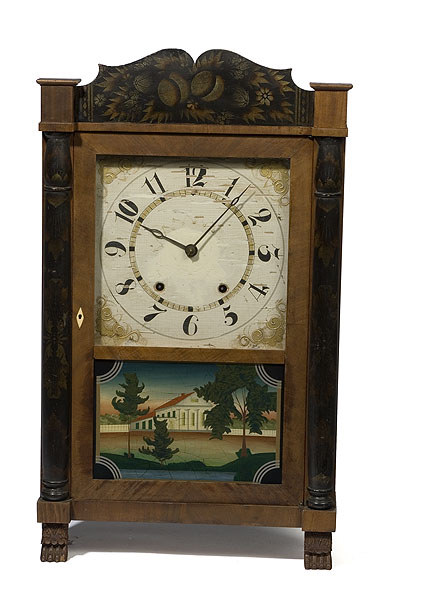 Seth Thomas Wooden Works Half Column Shelf Clock, — Antique Clocks Price Guide