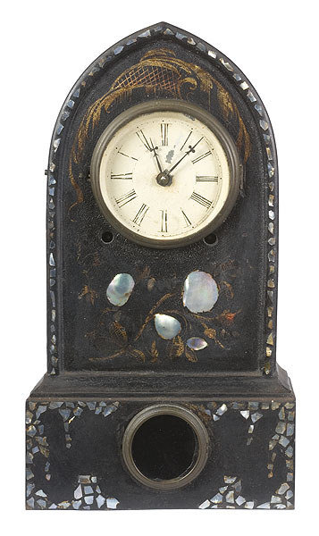 Fine Gothic/Beehive Terry &amp; Andrews Mother of Pearl Decorated Iron Case Shelf Clock, — Antique Clocks Price Guide