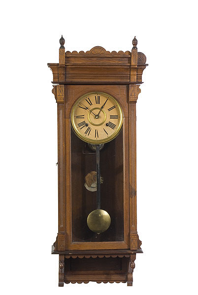 Terry Clock Co. Walnut Regulator Wall Clock, — Antique Clocks Price Guide