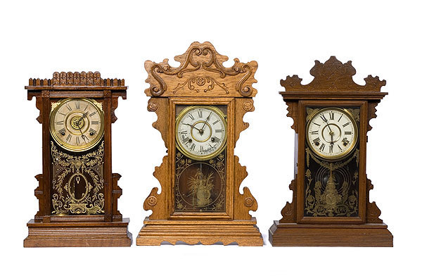Uncatalogued Lot: Three American Kitchen Shelf Clocks, — Antique Clocks Price Guide