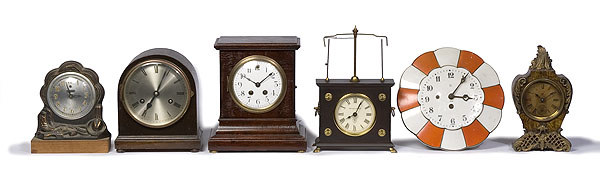 Uncatalogued Lot: Six Novelty Clocks, — Antique Clocks Price Guide