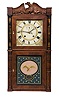 E. Terry & Sons Carved & Stenciled Wooden Works Half Column Clock,