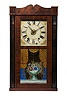 Henry Terry & Co. Wooden Works Stenciled Half Column Clock with Alarm,