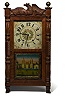 Riley Whiting Conn. Carved Mahogany Half Column Clock with Eagle Crest,