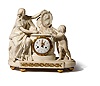 Fine French Gavelle L Aine' Marble Figural Clock,