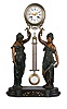 Fine French Mystery Swinging Arm Double Statue Clock,