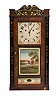 Silas Hoadley Stencil-Decorated Wooden Works Half Column Clock,