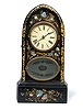 Scarce Terry & Andrews Gothic/Beehive Mother of Pearl-Decorated Gothic Iron Case Clock,