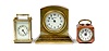 Three Miniature Carriage & Novelty Clocks,