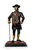 Figural Metal Clock, The Clock Peddler, 