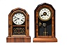 Two Mahogany Octagon Top Shelf Clocks,