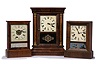 Uncatalogued Lot: Two Cigar Box & One Half Column American Shelf Clocks,