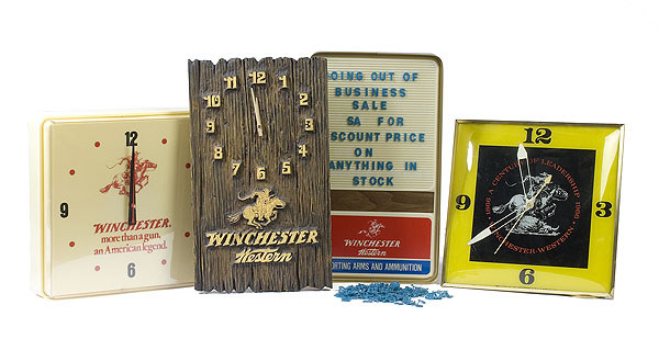 Three Winchester Clocks and Going Out of Business Sale Signs, — Antique Clocks Price Guide