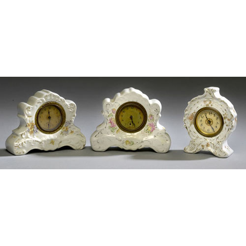 Three Miniature Porcelain Clocks, — Antique Clocks Price Guide