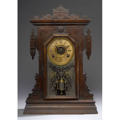 Walnut Victorian Kitchen Clock with Alarm, — Antique Clocks Price Guide