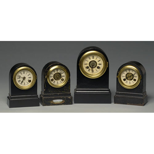 Four Miniature Iron Terry Clock Co. Beehive Clocks, — Antique Clocks Price Guide