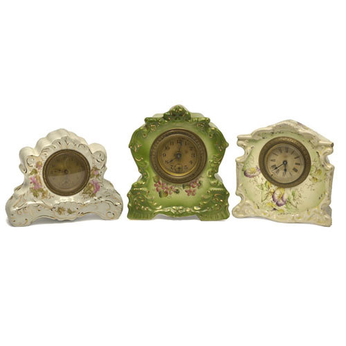 Three China Cased Miniature Clocks, — Antique Clocks Price Guide
