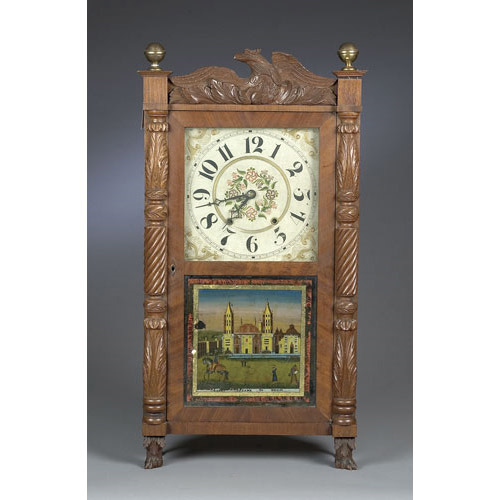 Riley Whiting Shelf Clock with Eagle Carved Crest, — Antique Clocks Price Guide