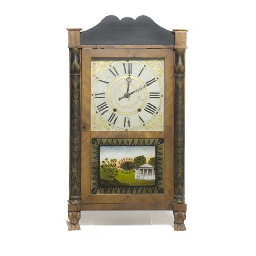 Cincinnati, Ohio Shelf Clock by Blakeslee, bearing its original paper label. — Antique Clocks Price Guide