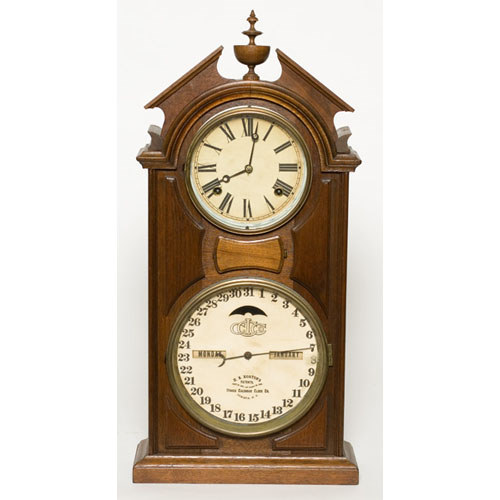 Ithaca No. 8 Double-Dial Calendar Clock, — Antique Clocks Price Guide