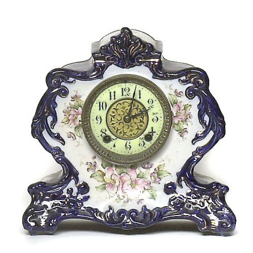 Gilbert Decorated Porcelain Mantle Clock, — Antique Clocks Price Guide