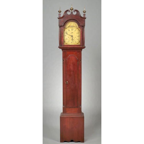 S. Hoadley Cherry Tall Case Clock with Masonic Dial, — Antique Clocks Price Guide