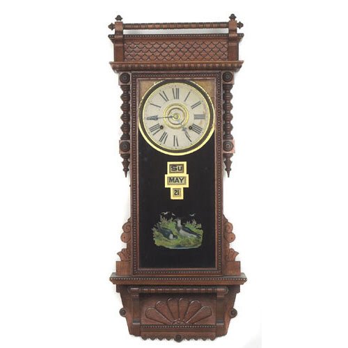 Wm L. Gilbert Co. Winsted Ct. Sharon Calendar Clock, — Antique Clocks Price Guide