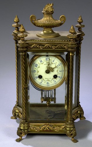 French Crystal Regulator Clock Made For Spaulding and Co., — Antique Clocks Price Guide