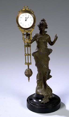 Junghans Statue Clock with brass swing arm, — Antique Clocks Price Guide