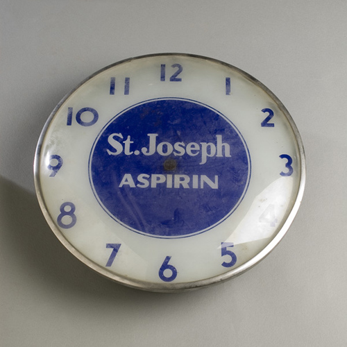 St. Joseph Aspirin Clock Case, — Antique Clocks Price Guide