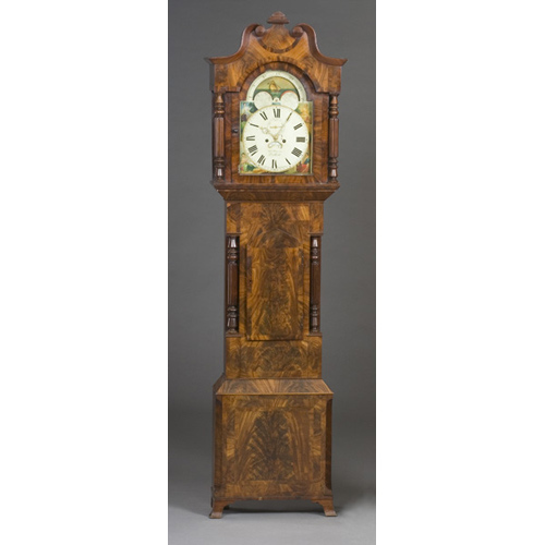 Fine English Figured Mahogany Longcase Clock, — Antique Clocks Price Guide