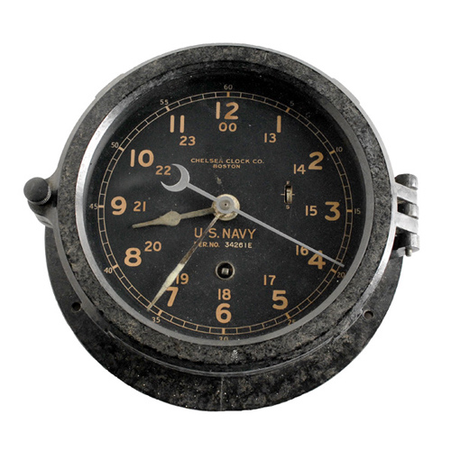 Chelsea Model 11E U.S. Navy Deck/Engine Room Clock, — Antique Clocks Price Guide