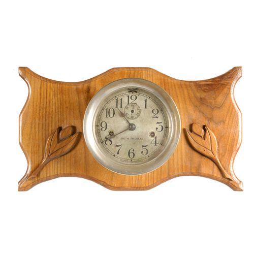 Seth Thomas Marine Clock on Carved Walnut Plaque, — Antique Clocks Price Guide