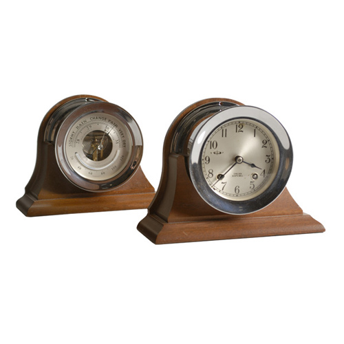 Chelsea Ship's Bell Clock &amp; Barometer Set, — Antique Clocks Price Guide