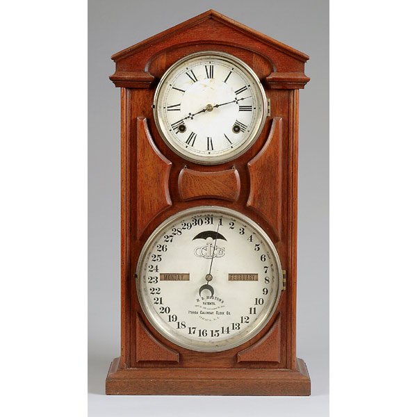 Ithaca No. 7 "Shelf Cottage" Calendar Clock, — Antique Clocks Price Guide