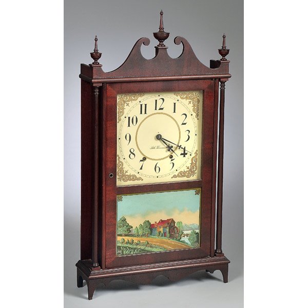 Seth Thomas Pillar &amp; Scroll Shelf Clock, — Antique Clocks Price Guide