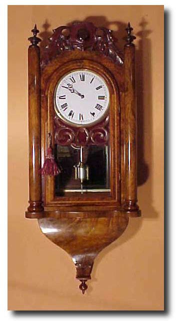 Burr Walnut Veneered Anglo American Wall Clock — Antique Clocks Price Guide