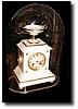 Alabaster and Gilt cased Clock with stand and dome, Circa 1880.