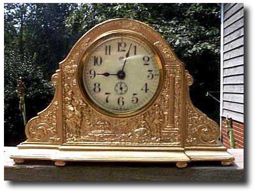 Jennings Bros Brass Mantel Clock, c. 1920's — Antique Clocks Price Guide